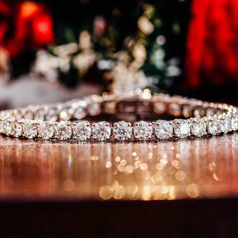 Miami Ice 7mm Clustered Tennis Bracelet - White Gold