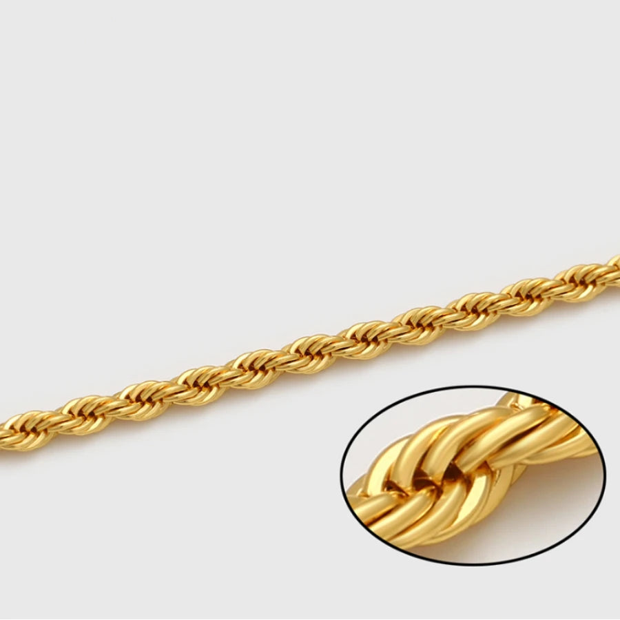 Miami Ice 3mm Rope Bracelet - Gold