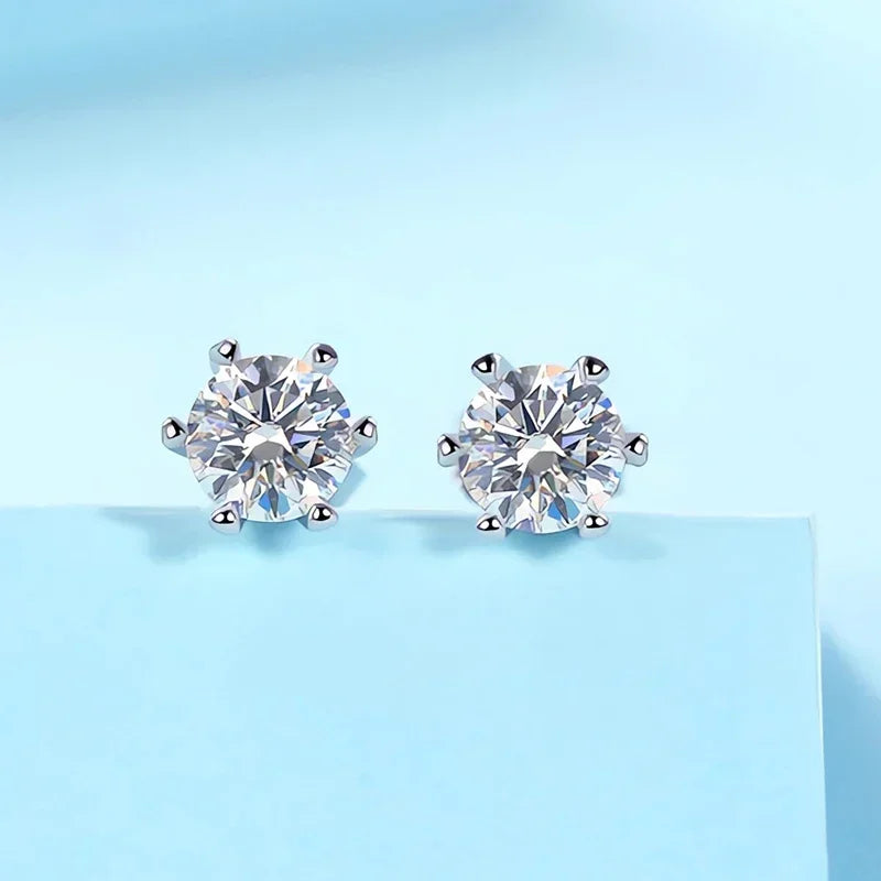 Miami Ice Vvs Round Stud Earrings 5mm - White Gold Vermeil