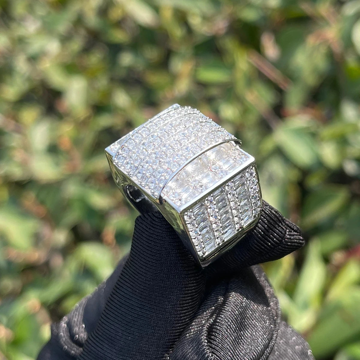 Miami Ice Bricks Iced Out Ring