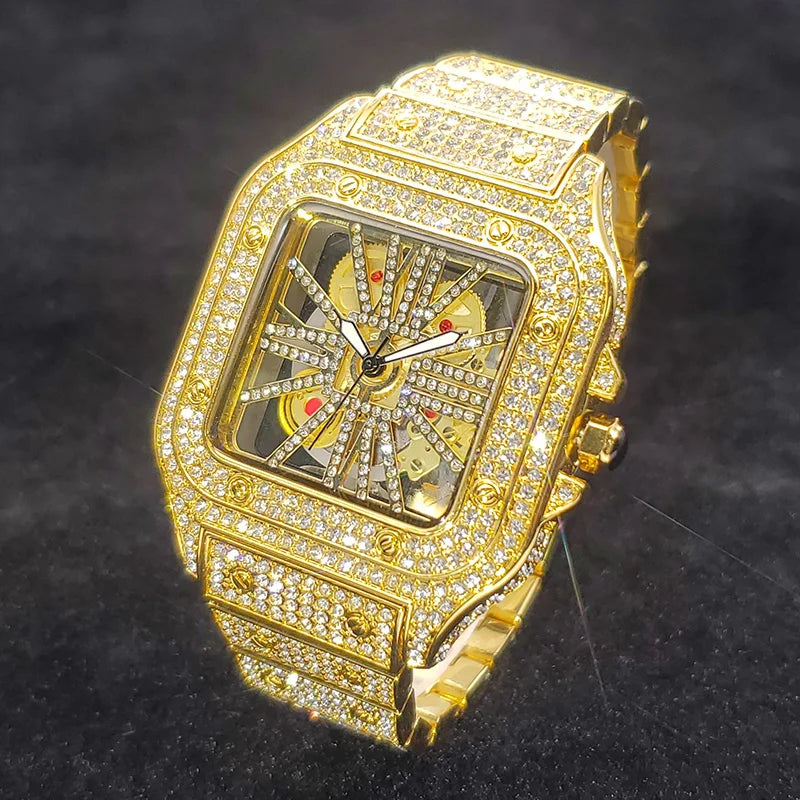 Square Full Diamond Watch for Men