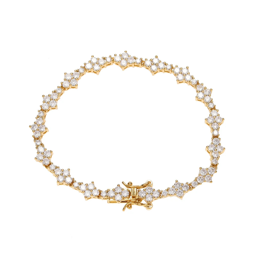 Miami Ice Comb Tennis Bracelet - Gold