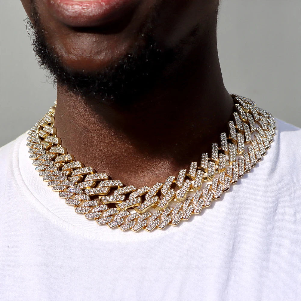 Iced Out 14MM Prong Rhombus Diamond Cuban Link Chain