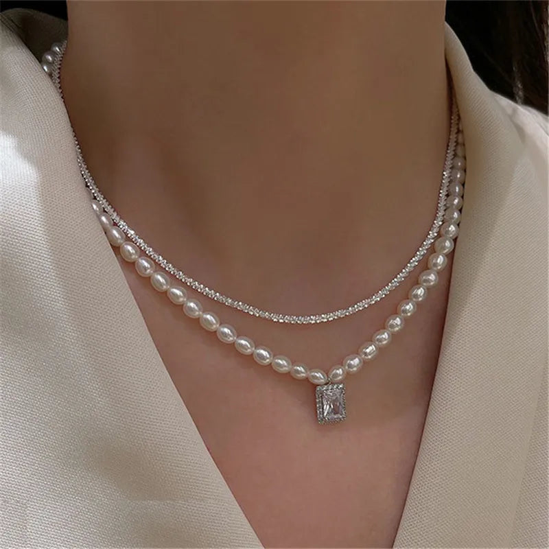 Miami Ice 6mm Pearl + Padlock Necklace