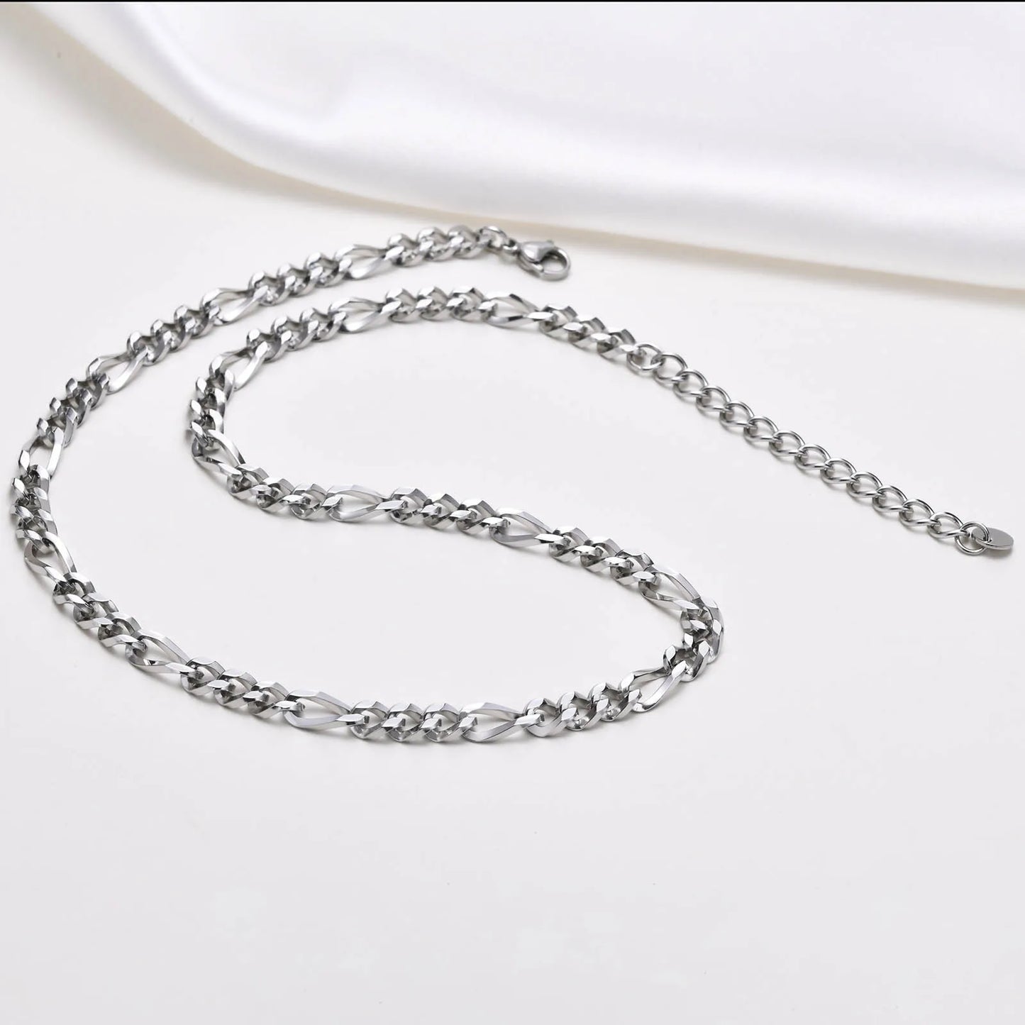 Miami Ice 3mm Figaro Chain - White Gold