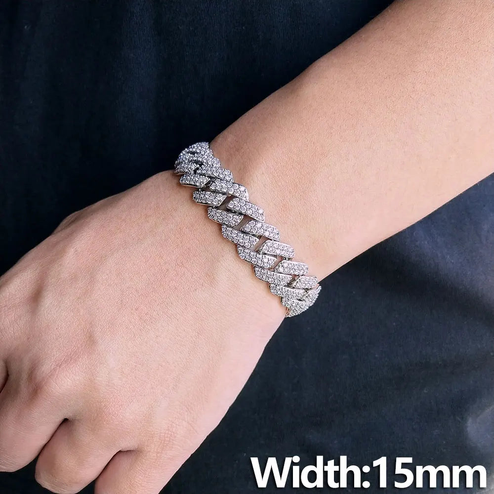Miami Ice 12mm Iced Cuban Link Bracelet
