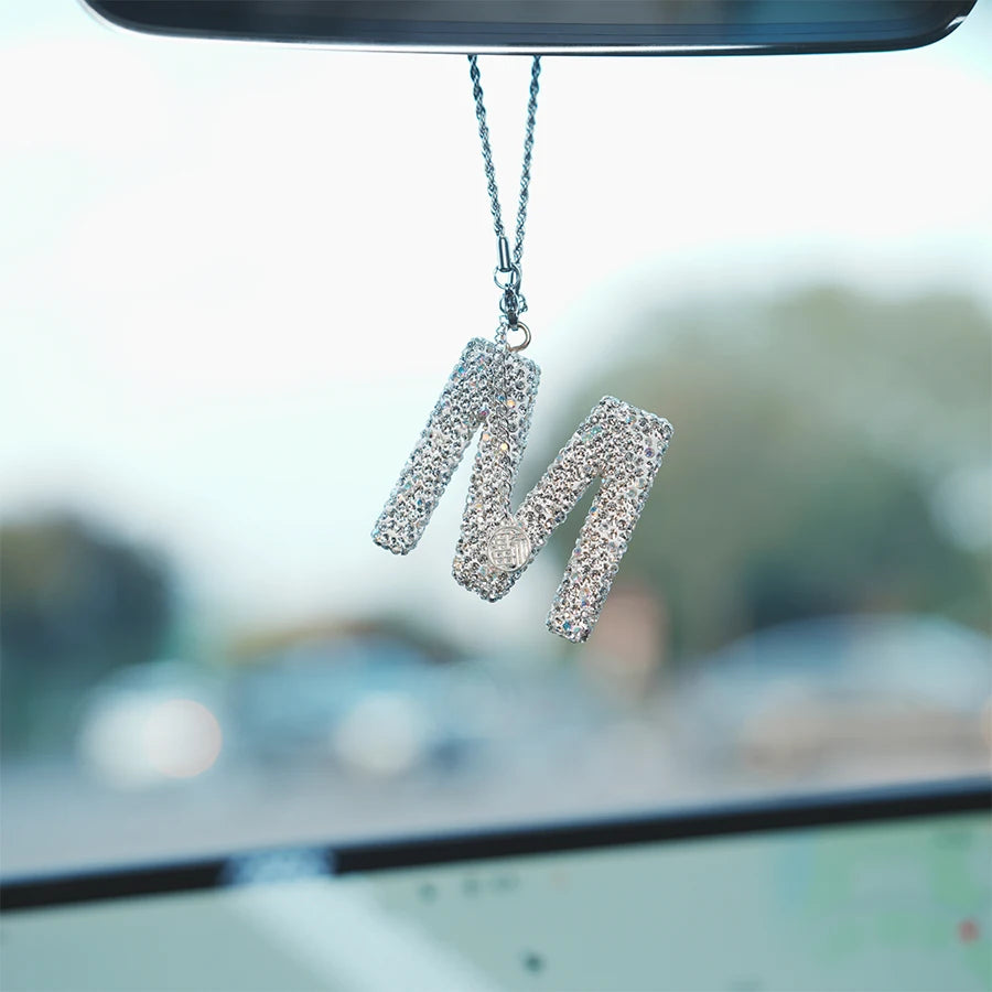 26 Inlaid Artificial Diamond English Letters Pendants