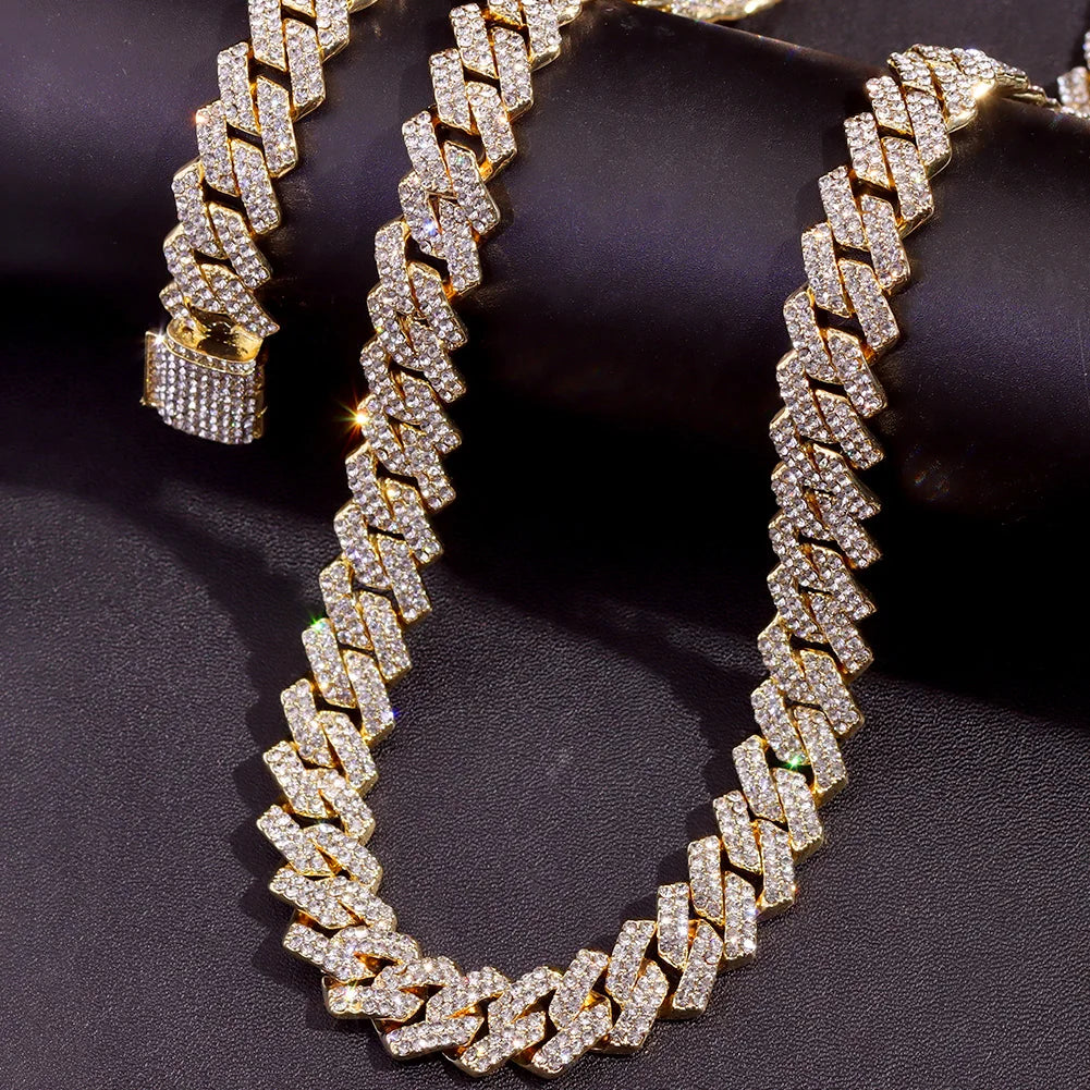 Miami Ice 14MM Iced Prong Link Cuban Chain Necklace