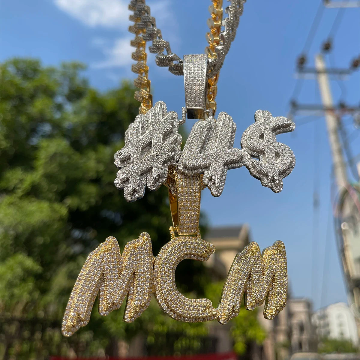 Bubble Letter Personalized Necklace for Men