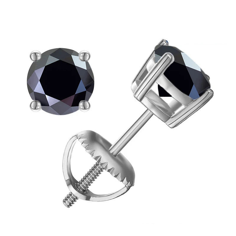 Moissanite Screws Back Ear Studs