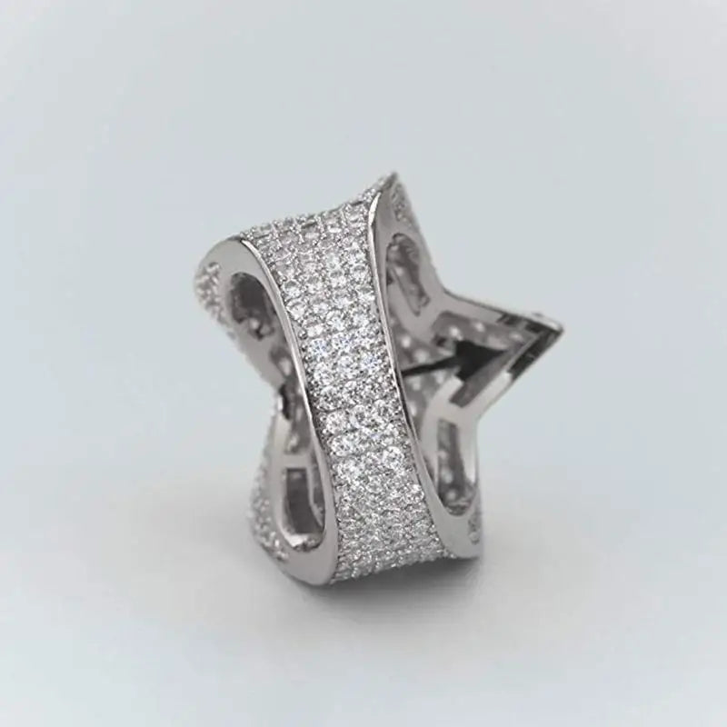 Hip Hop Rock Five Star Rings