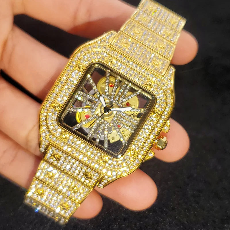 Square Full Diamond Watch for Men