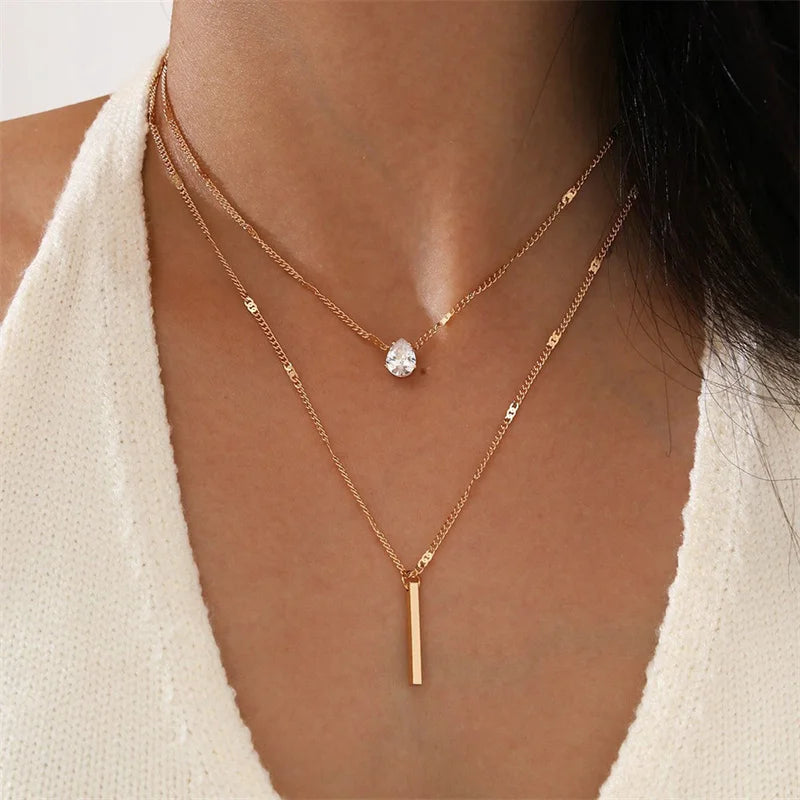 Miami Ice Pearl & Chain Necklace Set - White Gold