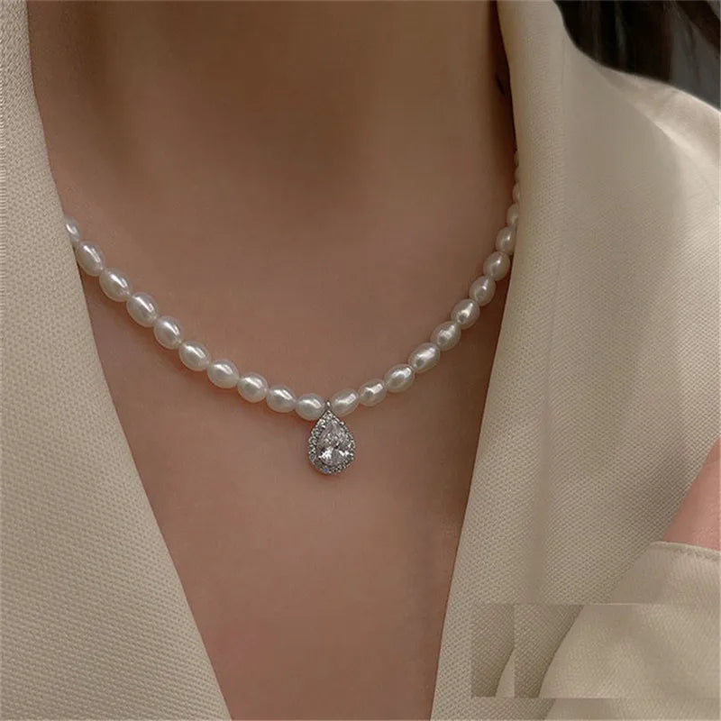 Miami Ice 6mm Pearl + Padlock Necklace