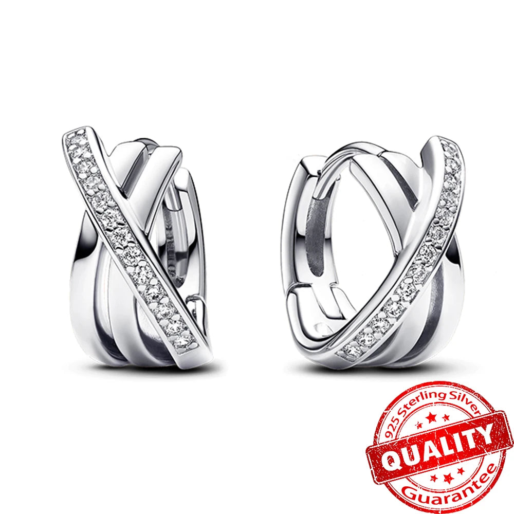 Silver Pink Bow Stud Earrings