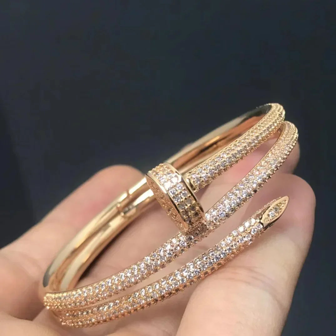 Miami Ice Iced Nail Bracelet - Gold