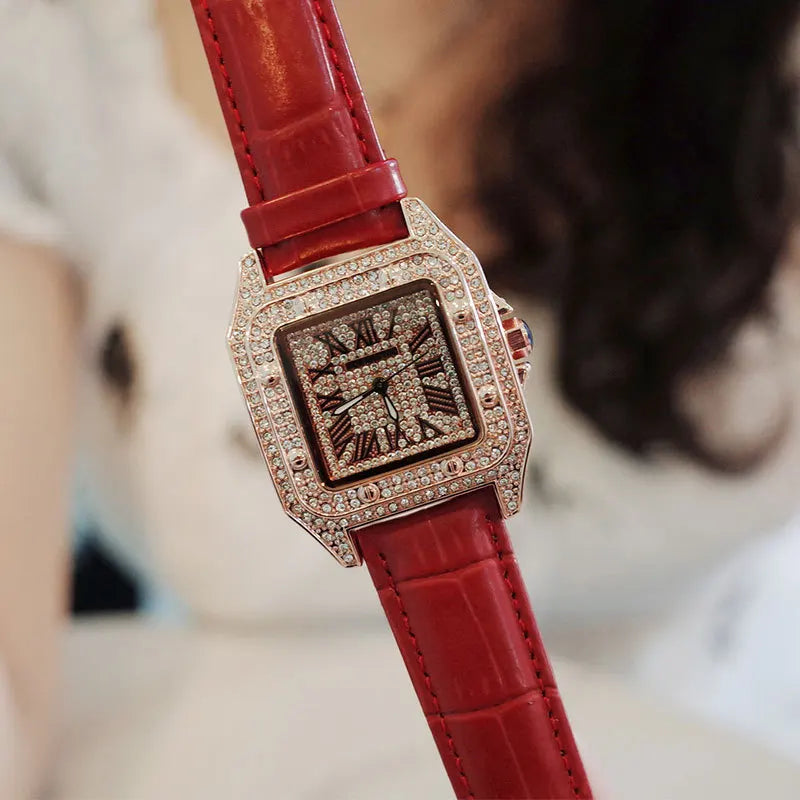 Miami Ice Red VS Moissanite Stainless Steel Luxury Watch