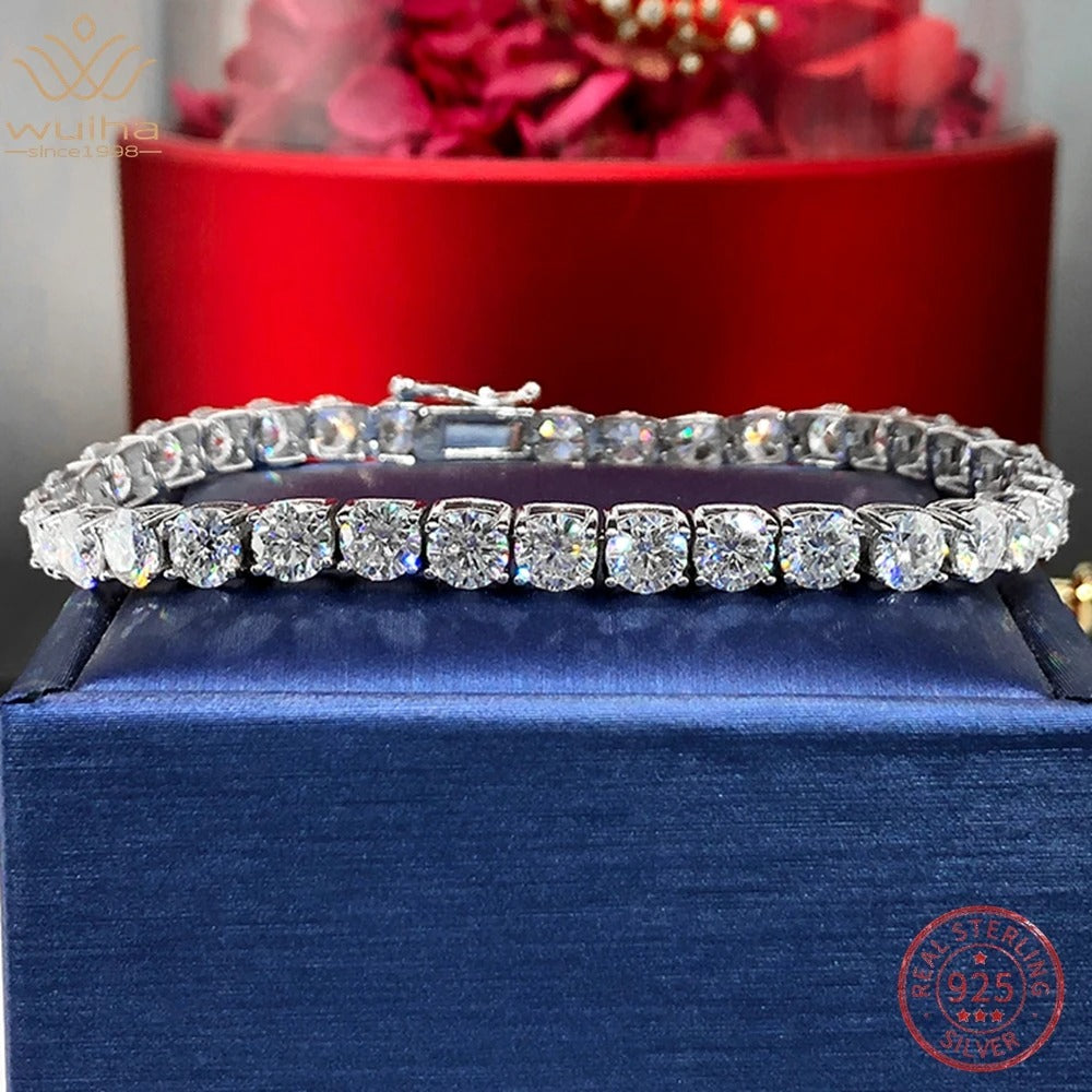 Miami Ice Moissanite Tennis Chain - Gold Vermeil