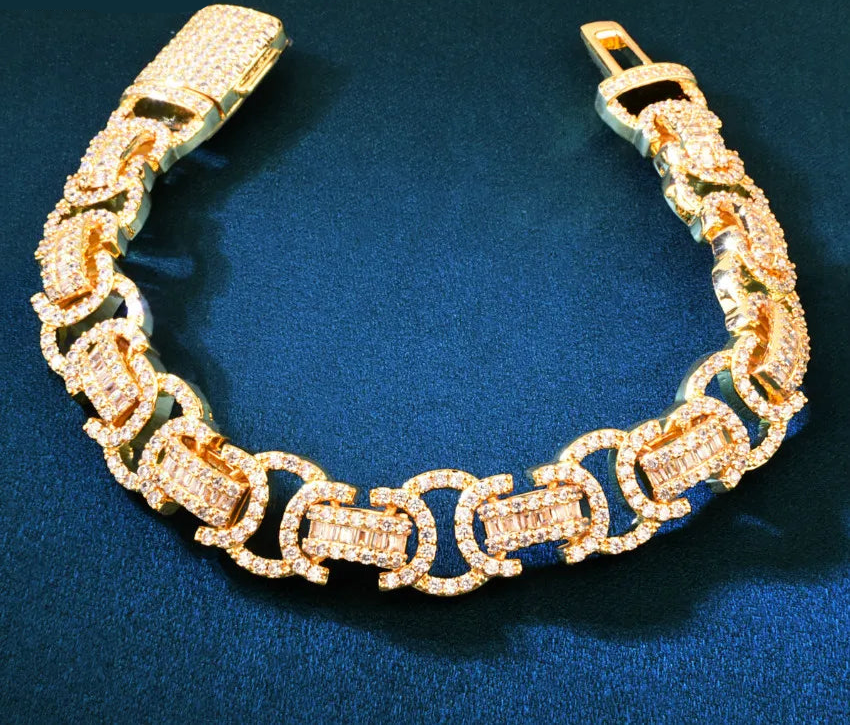 Miami Iced Byzantine Bracelet - White Gold