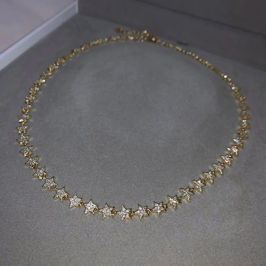 Miami Ice 8mm Iced Star Chain - White Gold
