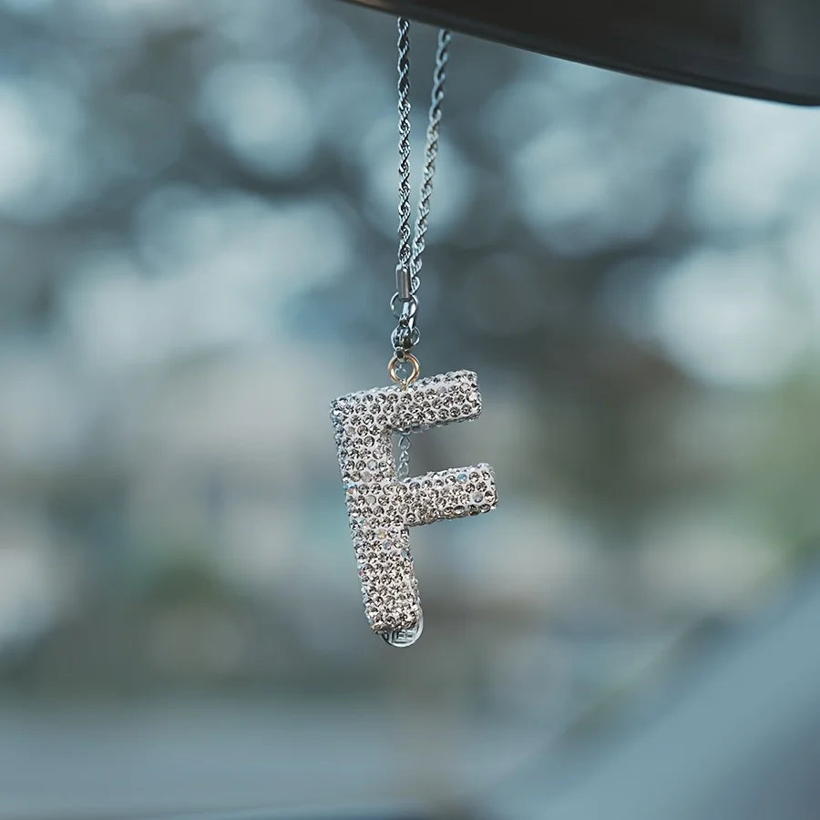 26 Inlaid Artificial Diamond English Letters Pendants