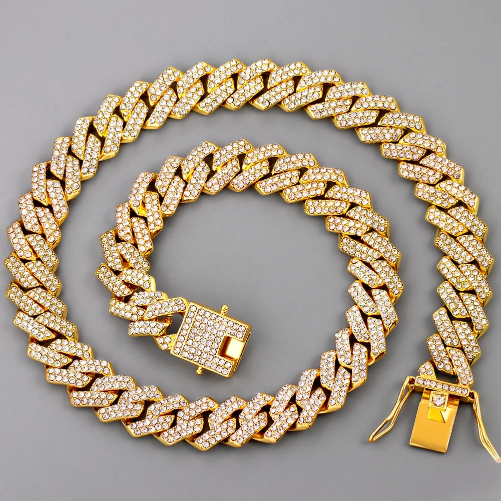 Miami Ice 14MM Iced Prong Link Cuban Chain Necklace