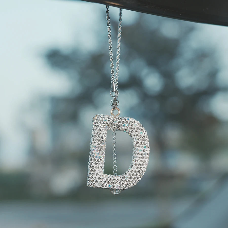 26 Inlaid Artificial Diamond English Letters Pendants