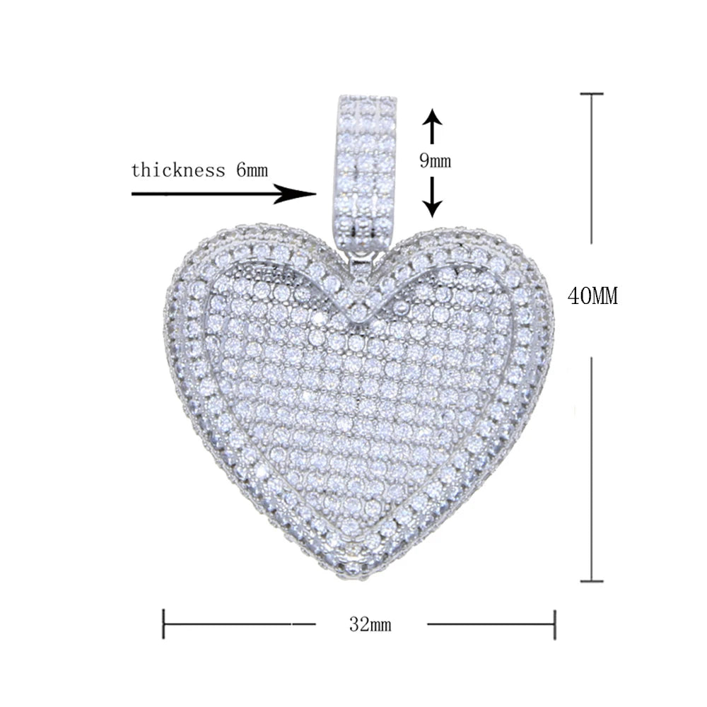 Miami Ice Moissanite Heart Pendant - Vermeil Gold