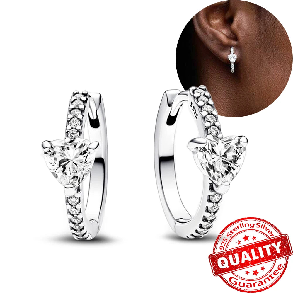 Silver Pink Bow Stud Earrings