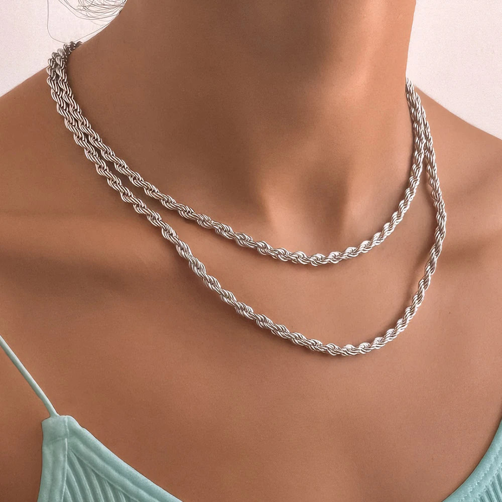 Miami Ice 3mm Rope Chain - White Gold