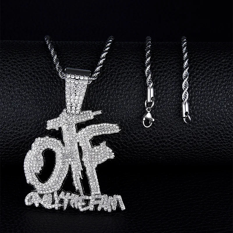 Hip Hop Ice Out Alphabet Savage Pendant Necklace