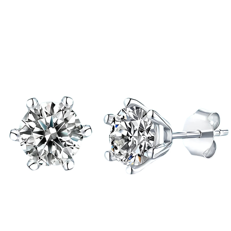 Miami Ice Vvs Round Stud Earrings 5mm - White Gold Vermeil