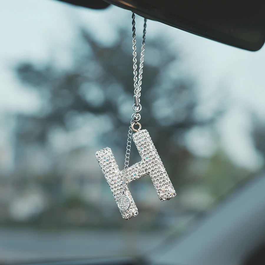 26 Inlaid Artificial Diamond English Letters Pendants