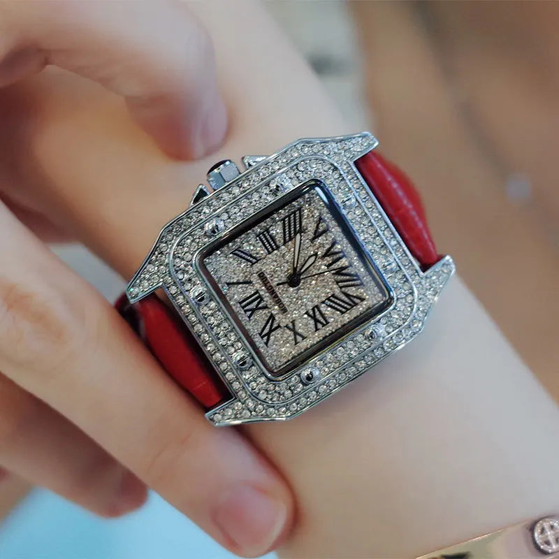 Miami Ice Red VS Moissanite Stainless Steel Luxury Watch