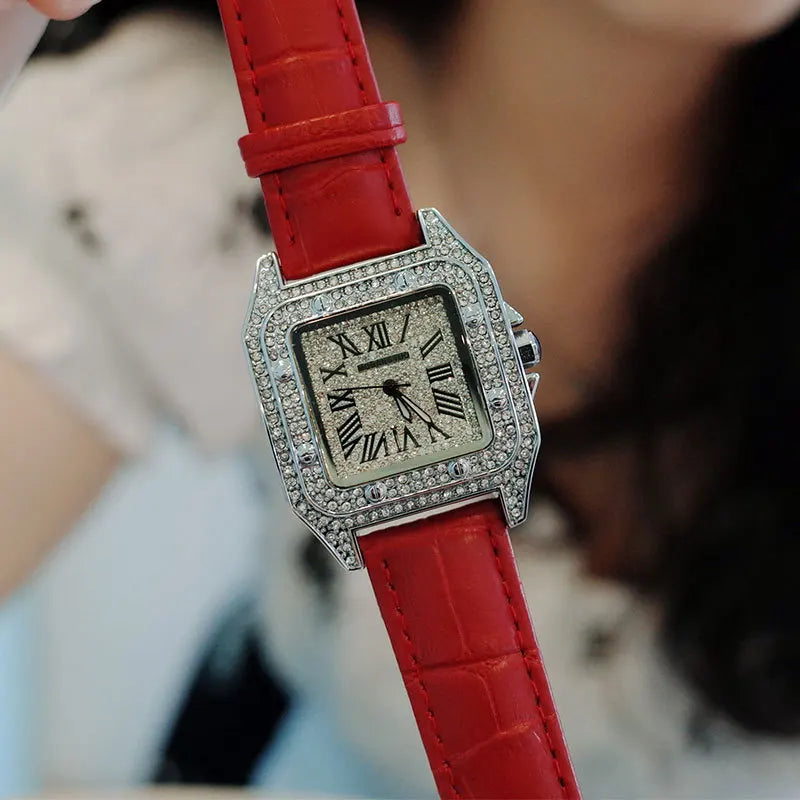 Miami Ice Red VS Moissanite Stainless Steel Luxury Watch