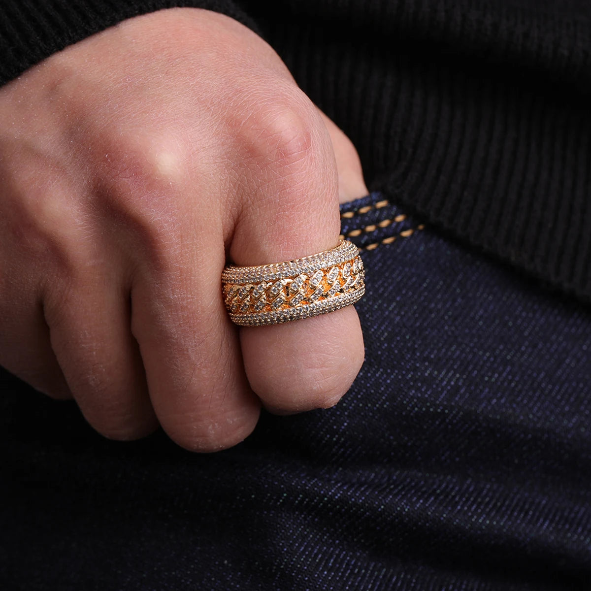 Bubble Letter Iced Out Men’s Ring