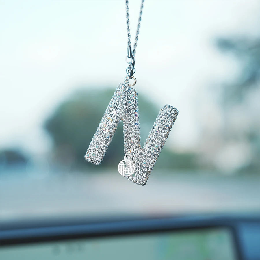26 Inlaid Artificial Diamond English Letters Pendants