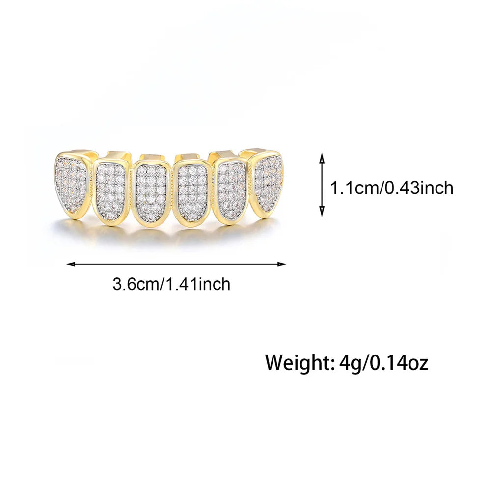 Hip Hop Full Iced Out Teeth Grillz Caps
