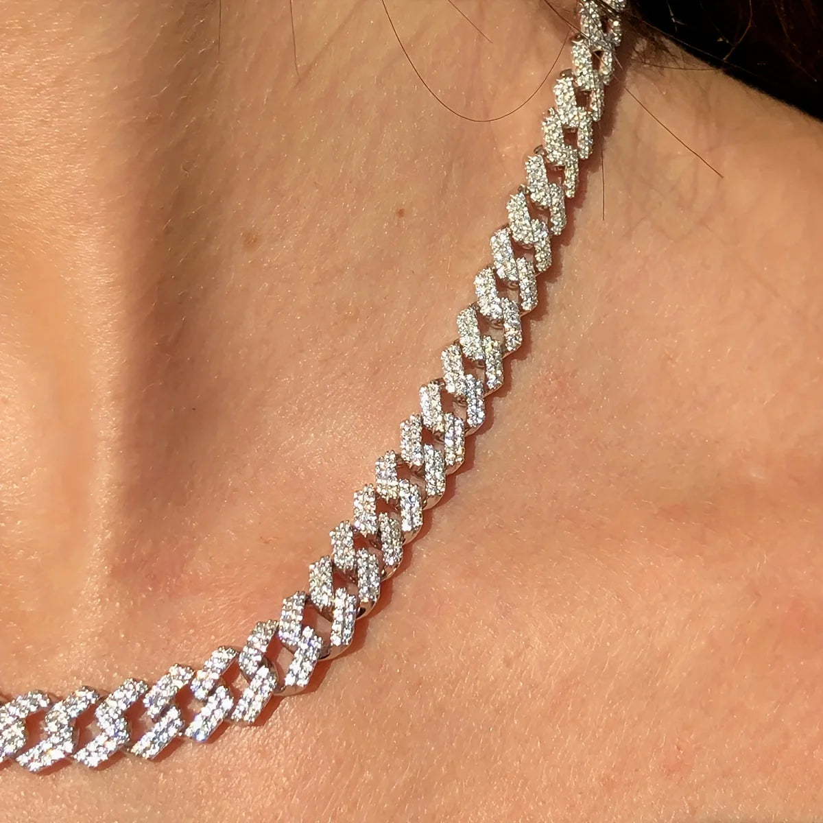 Miami Ice Colorful Moissanite Cuban Chain Necklace