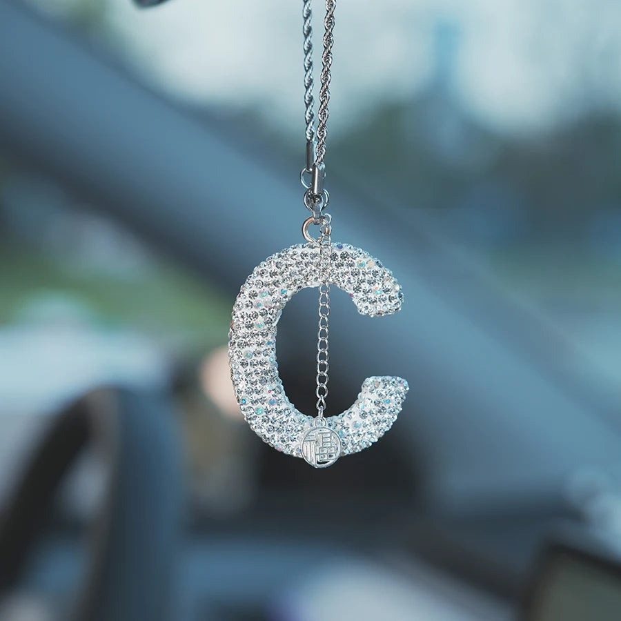 26 Inlaid Artificial Diamond English Letters Pendants