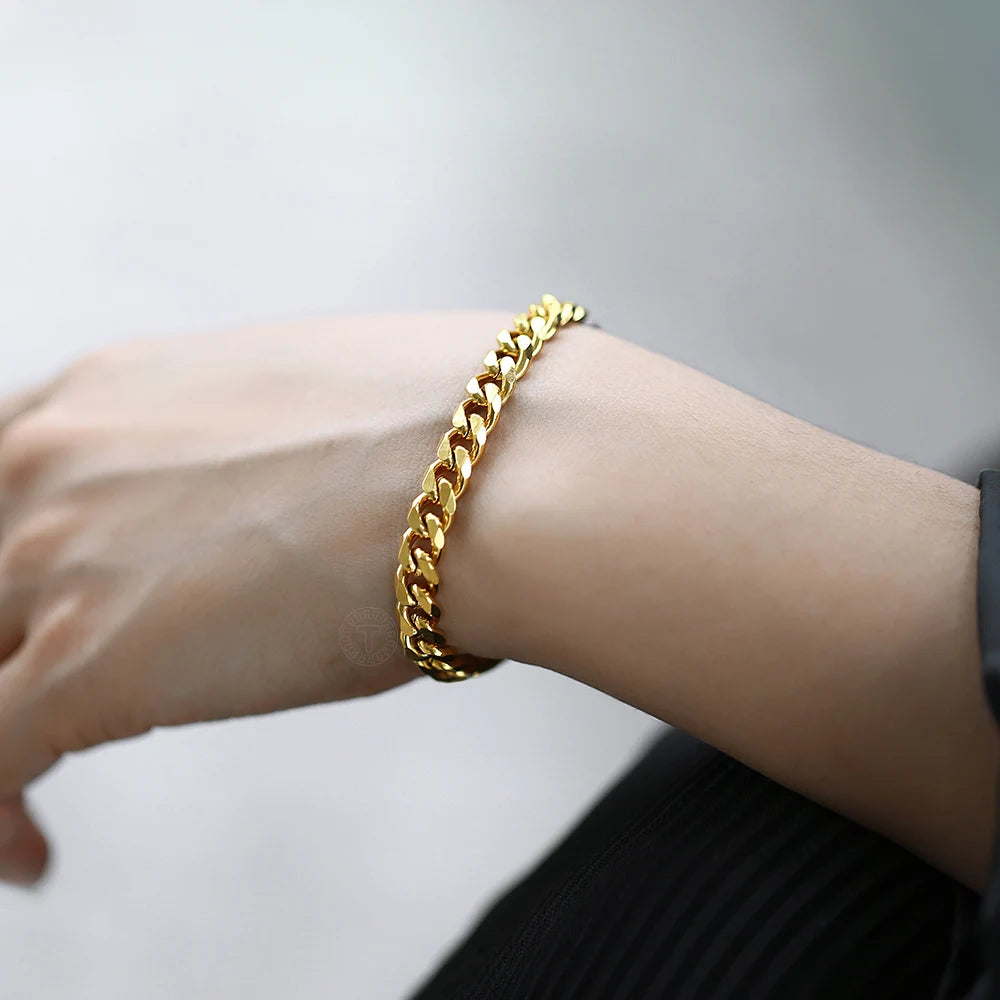 Miami Ice 8mm Miami Cuban Link Bracelet - Gold