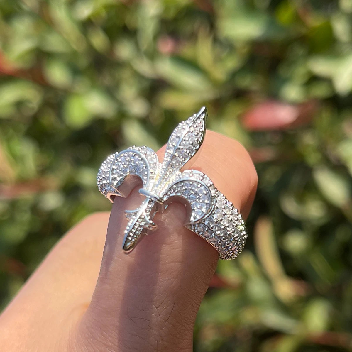 Miami Ice The Fleur De Lys Iced Out Ring