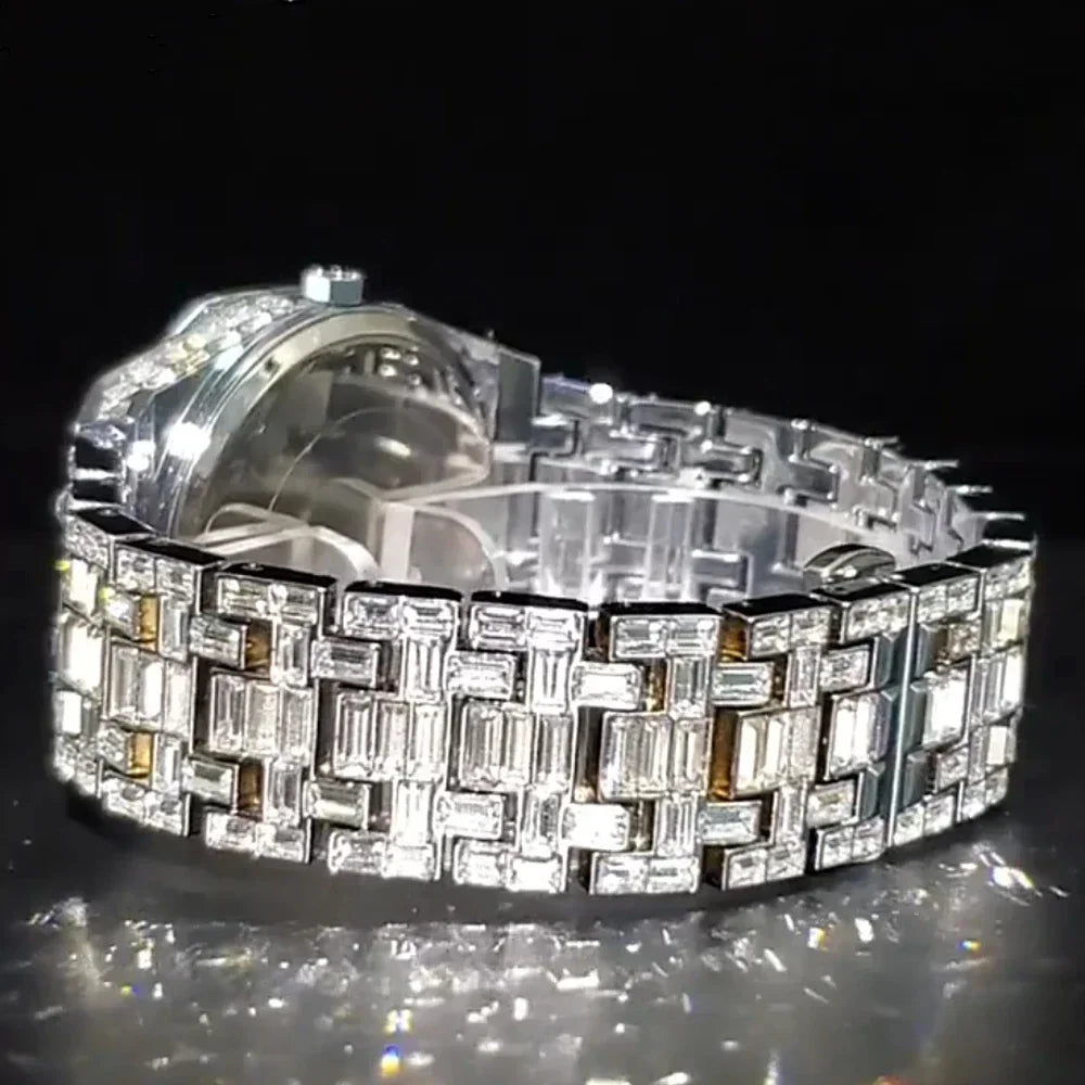 Miami Ice Luxury Hip Hop Men's Baguette Diamond Watch