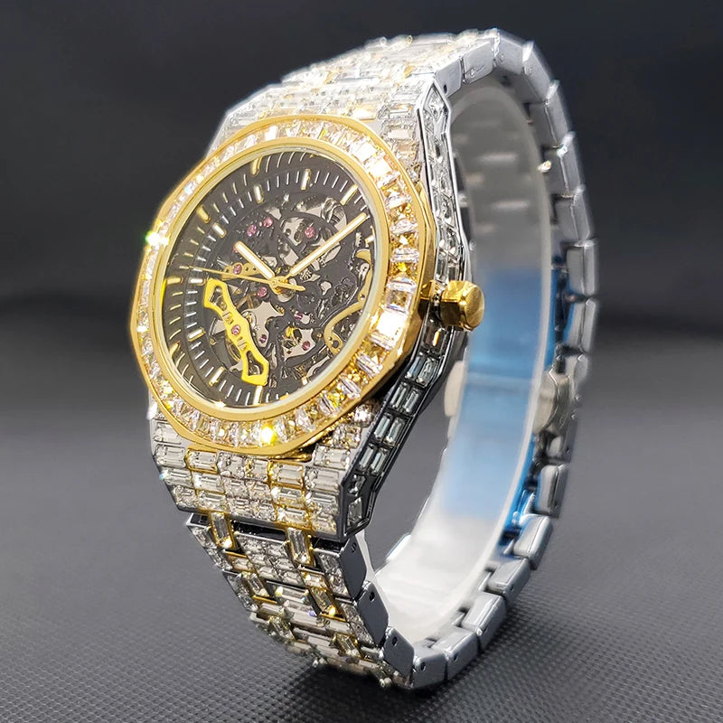Miami Ice Marquis Skeleton Baguette Watch