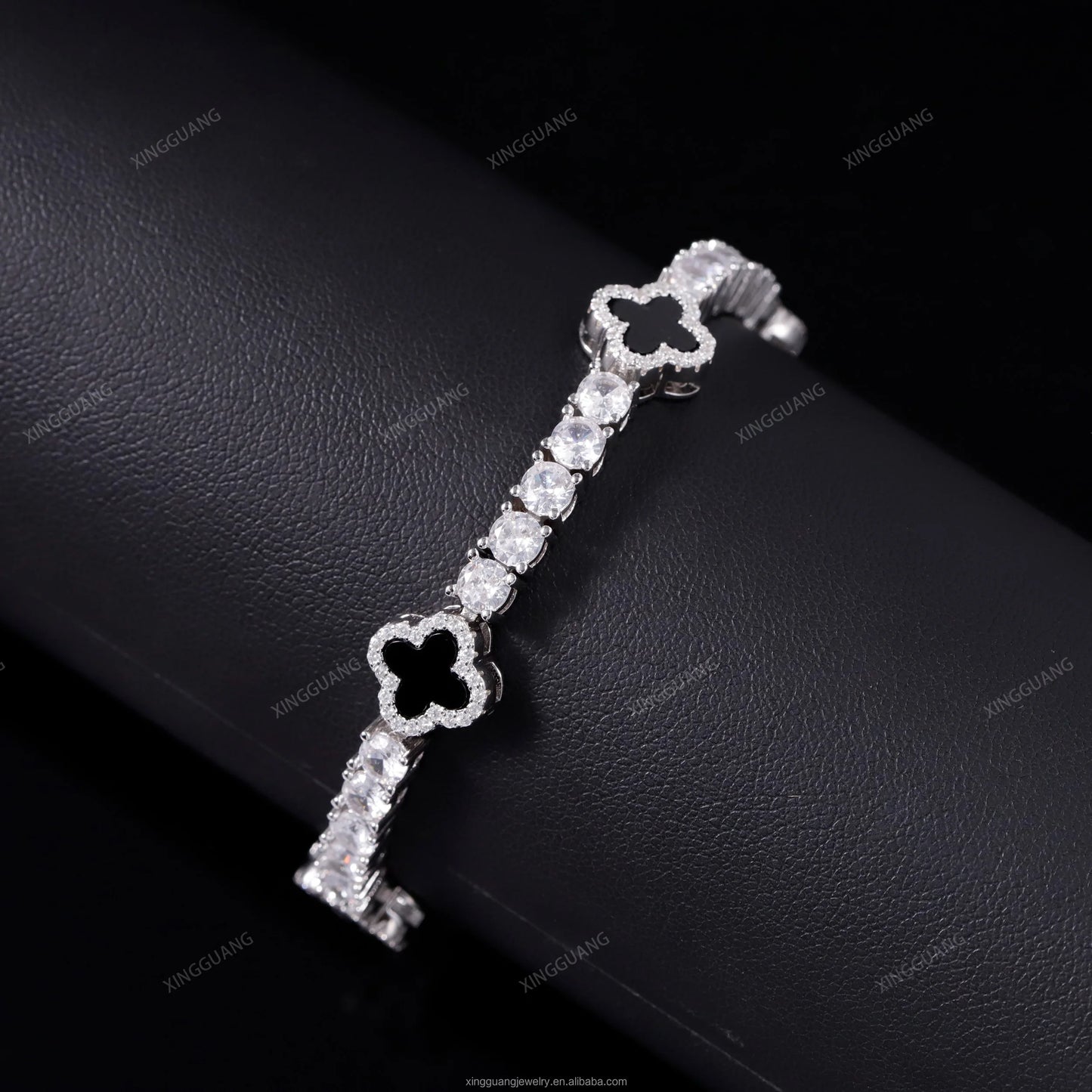 Miami Ice Black Clover Tennis Bracelet