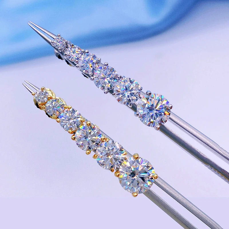 Moissanite Screws Back Ear Studs
