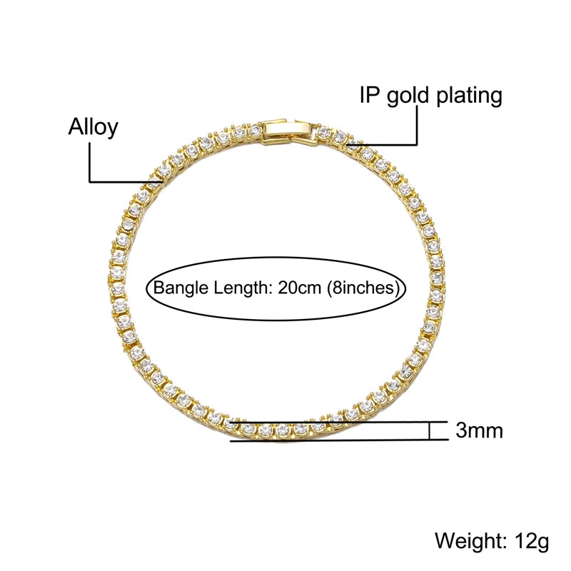 4MM Men's Iced Out Bracelet