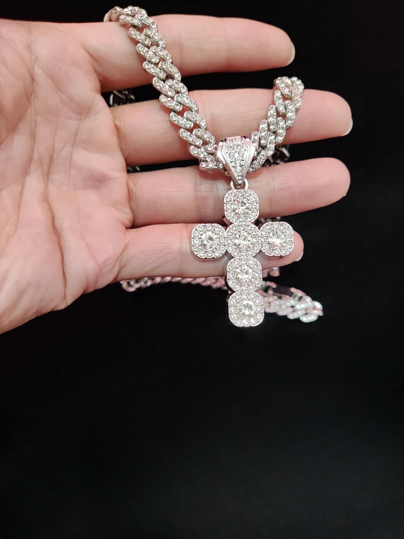Hip Hop Cross Pendant Necklace