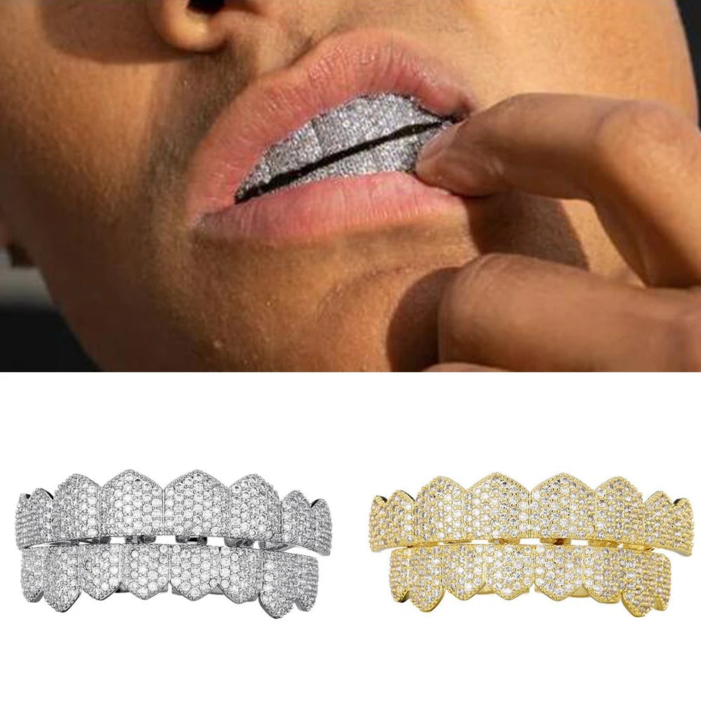 Hip Hop Iced Out Teeth Grill Top/Bottom