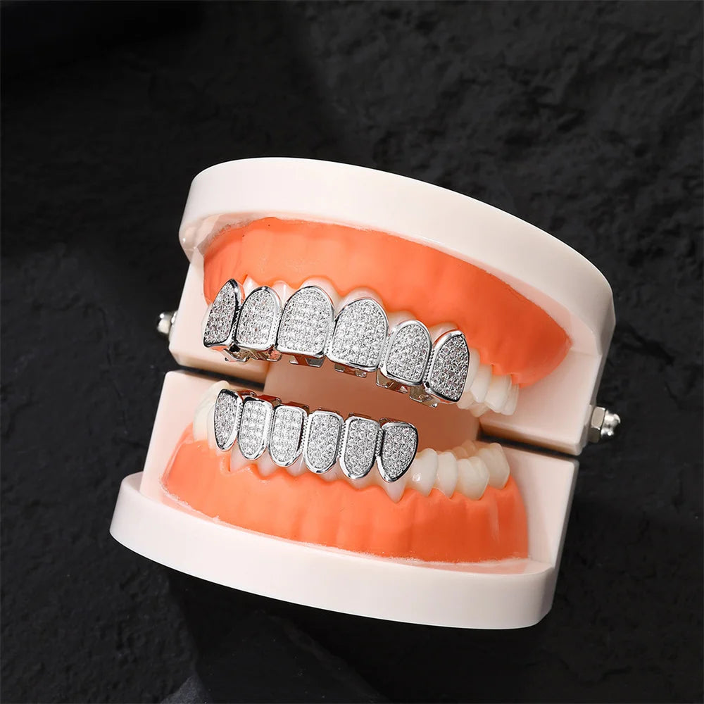 Miami Ice 6 Top and Bottom Iced Out Grillz